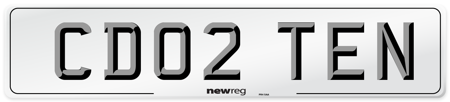 CD02 TEN Number Plate from New Reg
